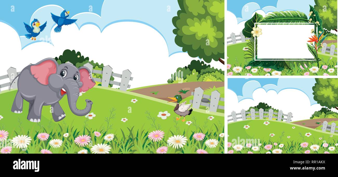 Set of nature landscape illustration Stock Vector Image & Art - Alamy