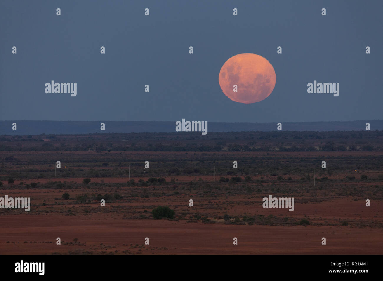 Full moon rises over the NSW Outback Stock Photo Alamy