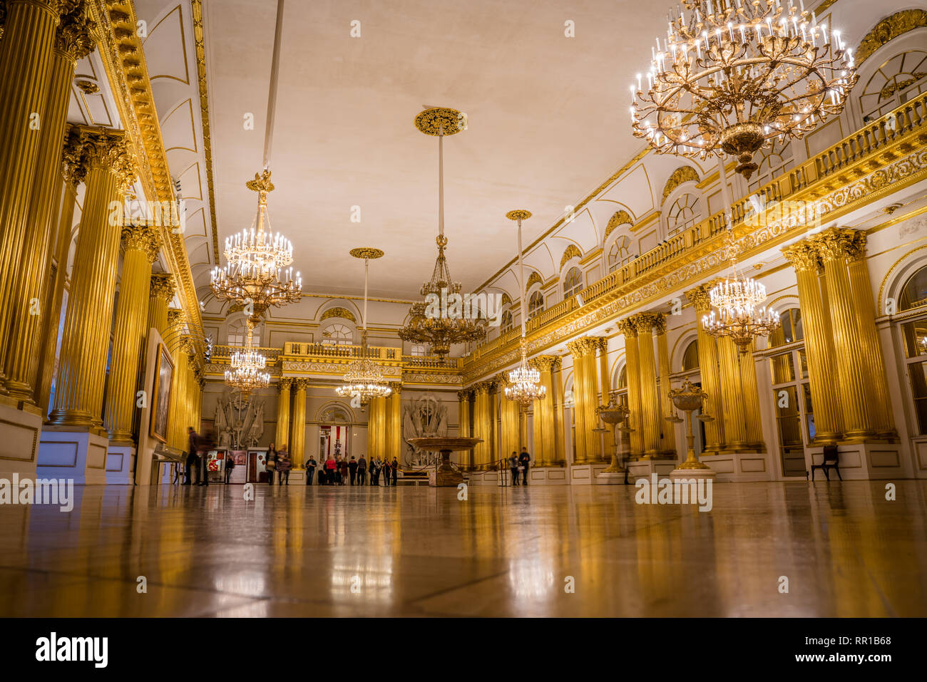 George Hall gold room in the Hermitage, St. Petersburg, Russia Stock Photo
