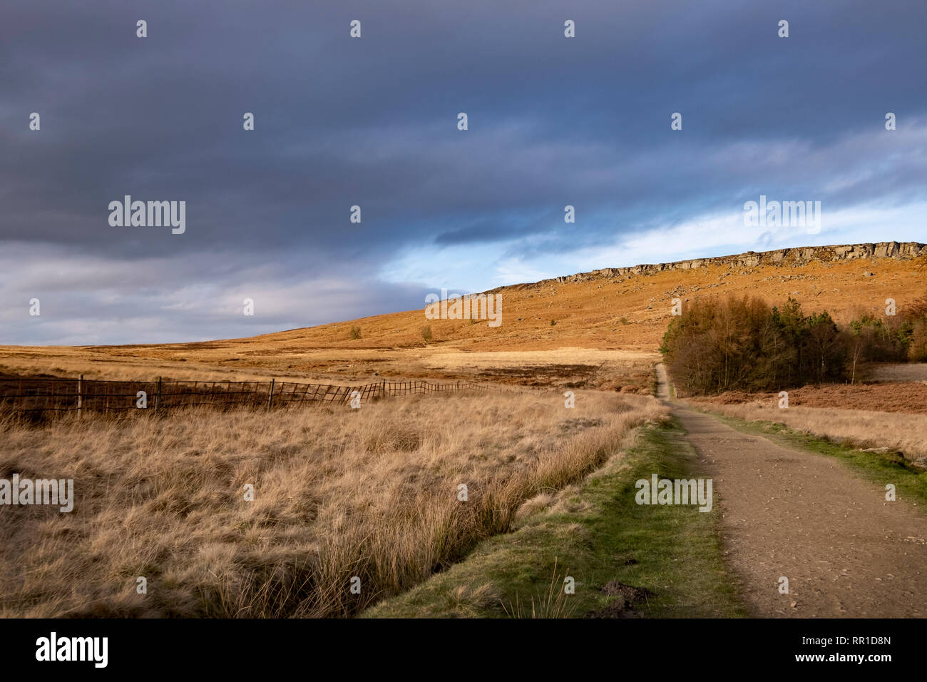 Stanage Edge in the Derbyshire Peak District in autumn Stock Photo