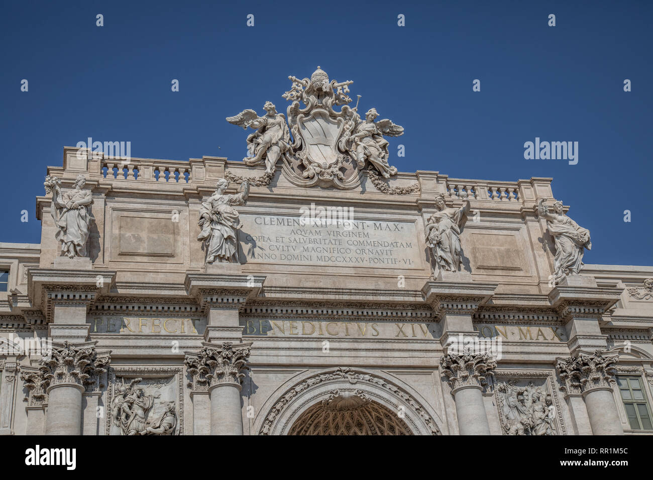 The Trevi Fountain in Rome Italy on a sunny spring day Stock Photo
