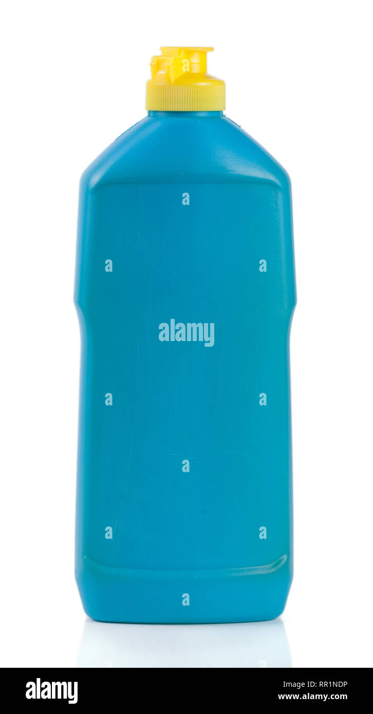 bottle of dishwashing detergent isolated on white background Stock