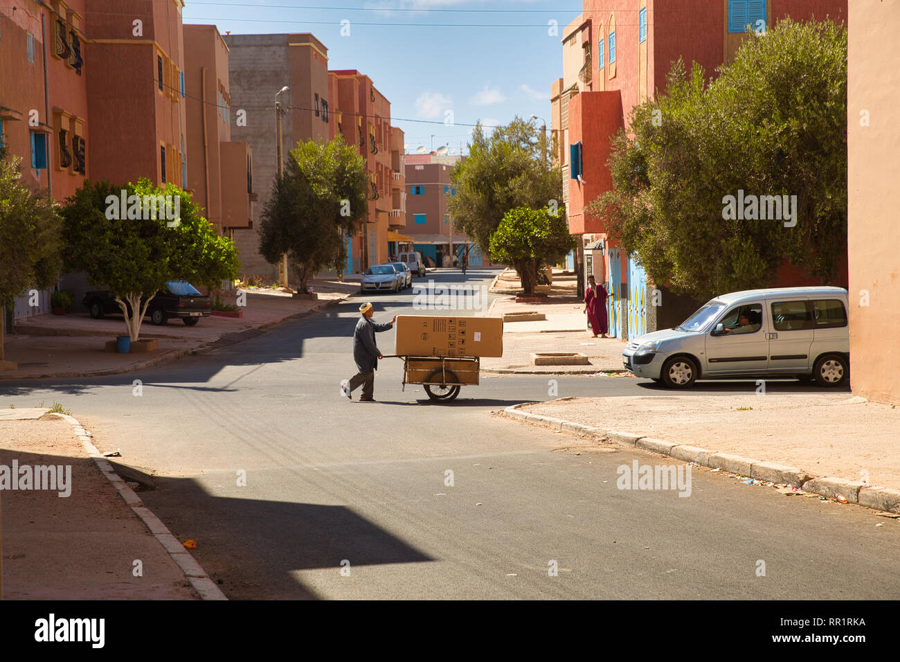 Streets of the Moroccan town Tiznit, Morocco 2017 Stock Photo