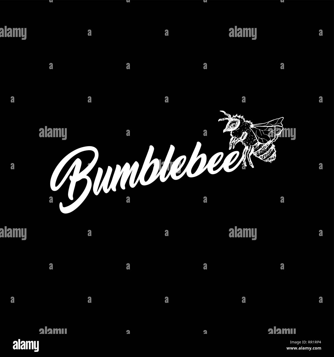 Honey Bee, Chalkboard Sketch Logo Design with Honeycomb Pattern ...