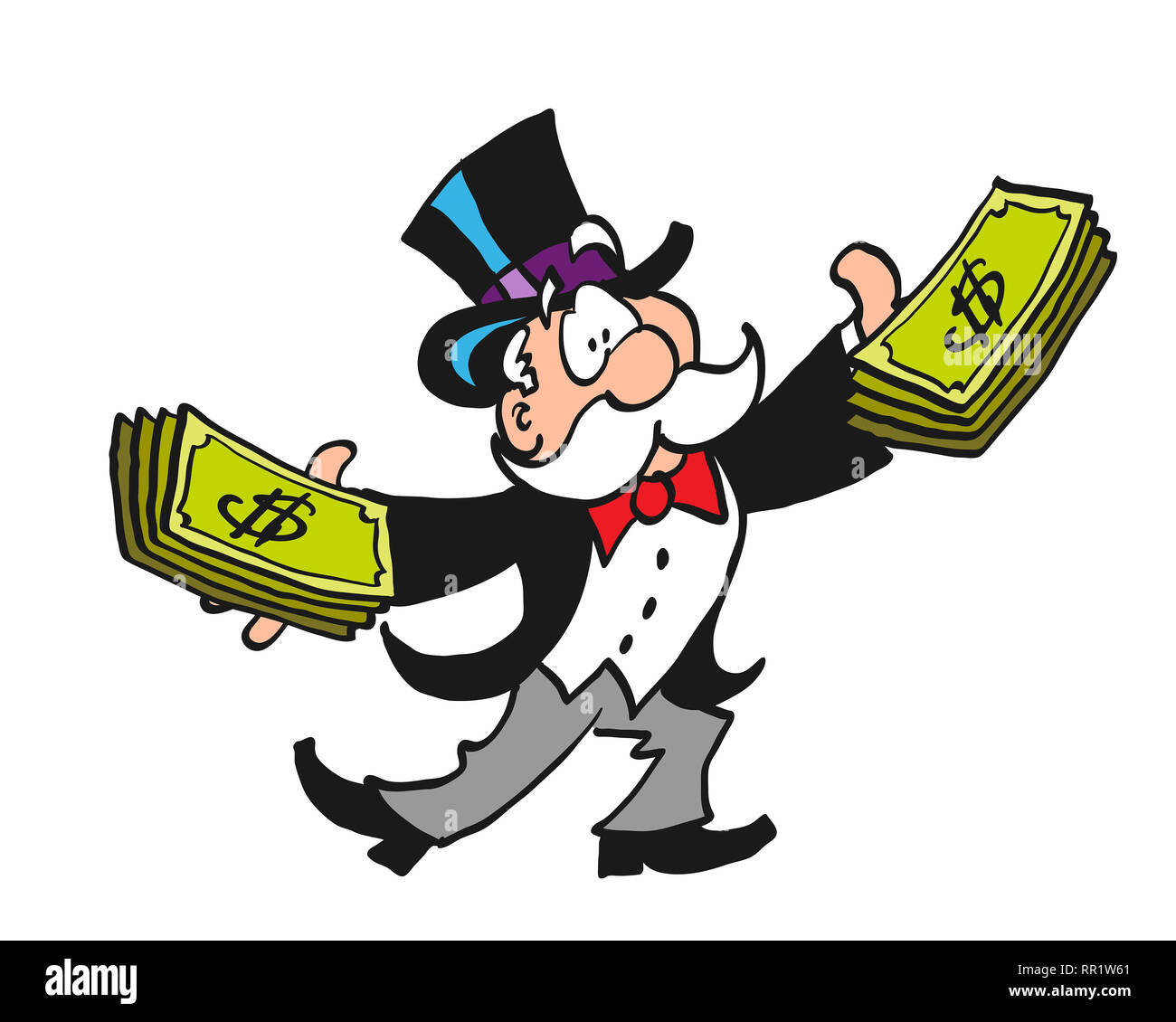 Cartoon old man with money hi-res stock photography and images - Alamy
