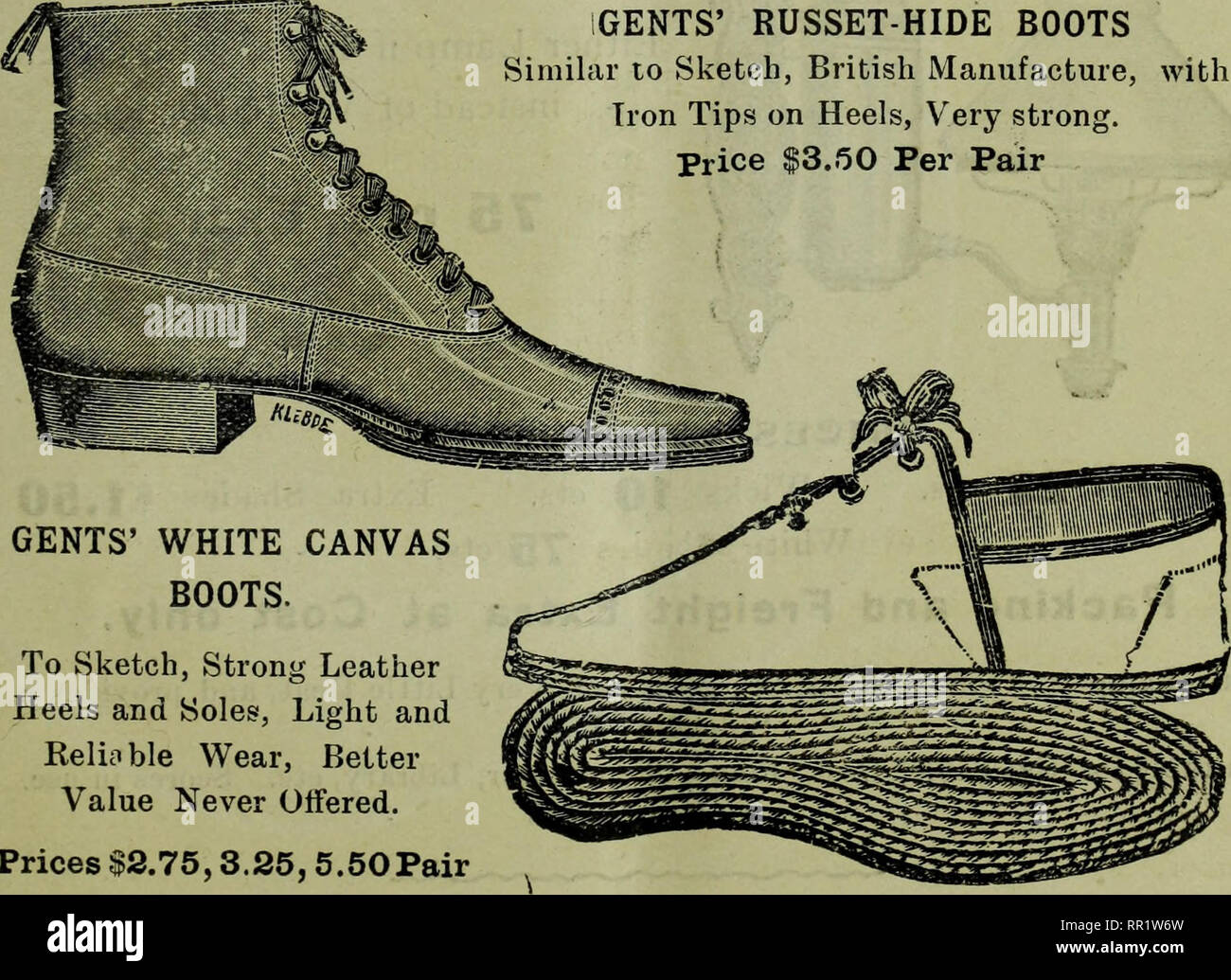 Agricultural bulletin of the Straits and Federated Malay States. New  series. Agriculture; Agriculture. iGENTS' RUSSET-HIDE BOOTS Similar to  Sketch, British Manufacture, with Iron Tips on Heels, Very strong. Price  $3.50 Per