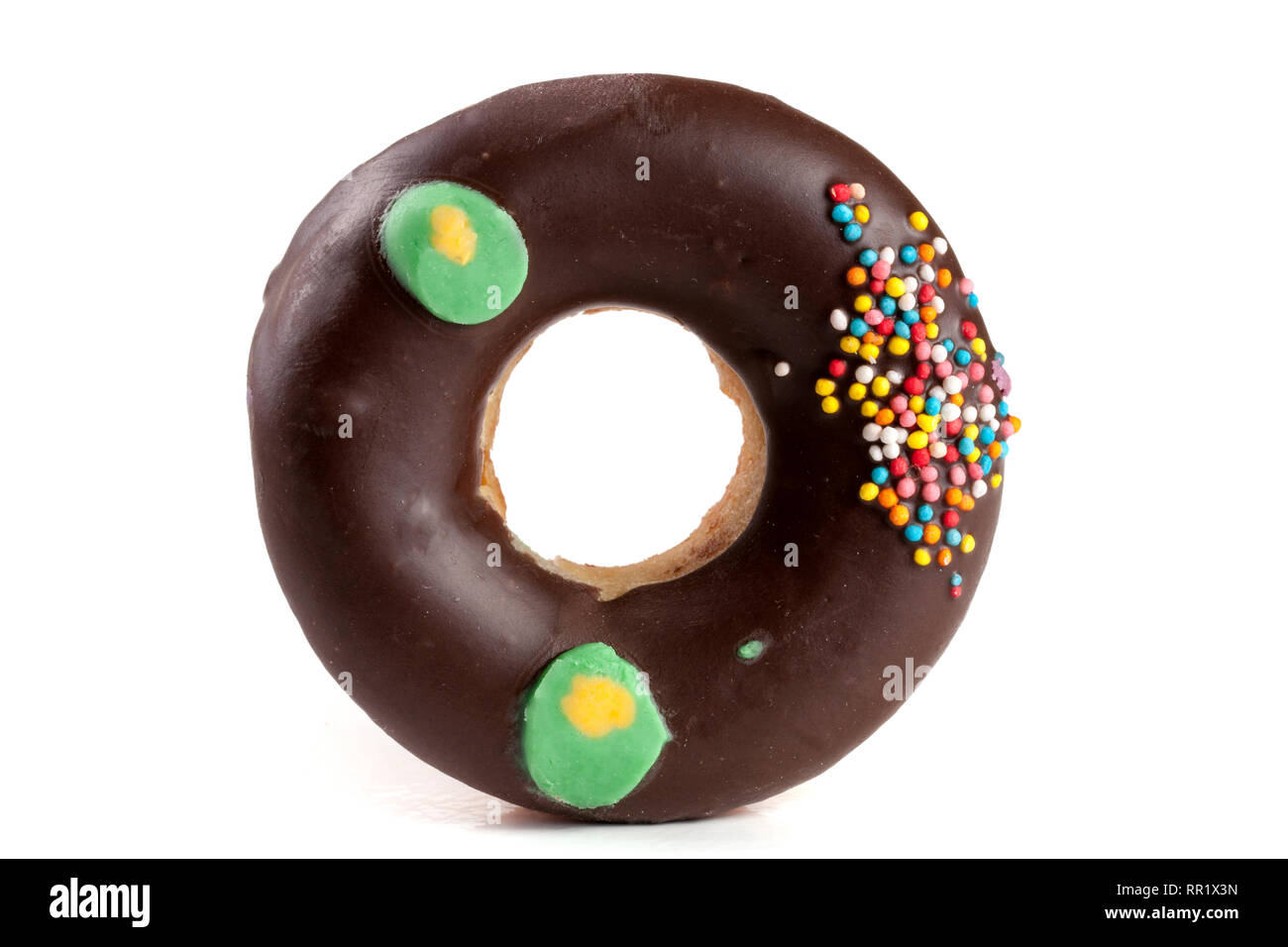 one glazed donut isolated on white background Stock Photo - Alamy