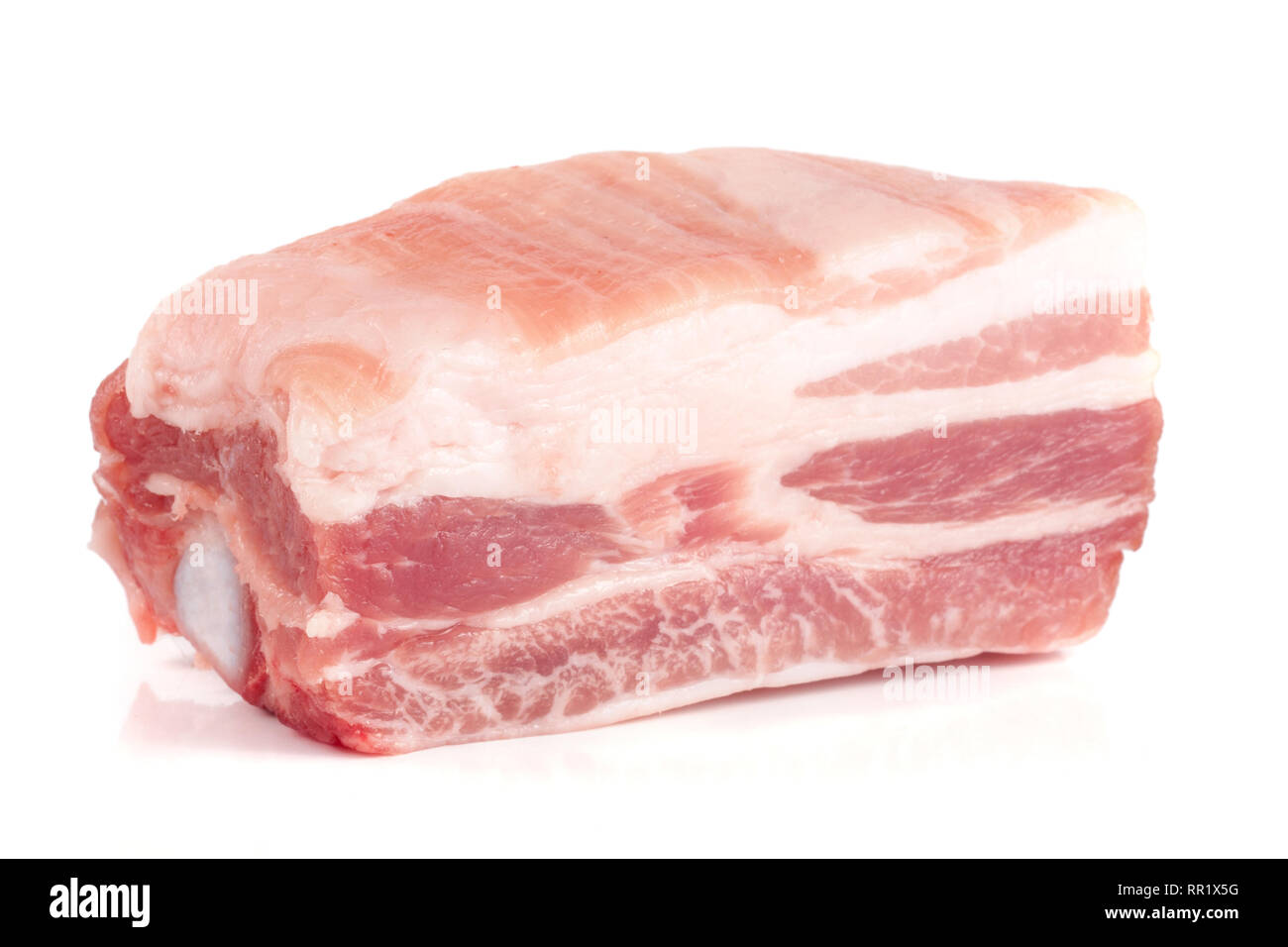 piece of pork isolated on white background Stock Photo - Alamy