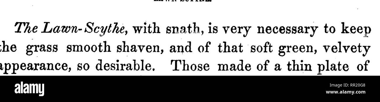 . Gardening for the South;. Vegetable gardening; Fruit-culture. IMPLEMENTS. 113 For marking trees or grafts, a small tally, three-quarters of an inch wide by three inches long, notched at one end for attaching the wire, is commonly used. The name of the variety should be marked on it with a lead pencil, immediately after the tally has been brushed over with a thin coat of white lead. If marked while the paint is wet, it can be read as long as the tally lasts; otherwise it will soon be effaced. Another kind is made, about six or eight inches long by an inch wide, of the same material, and marke Stock Photo
