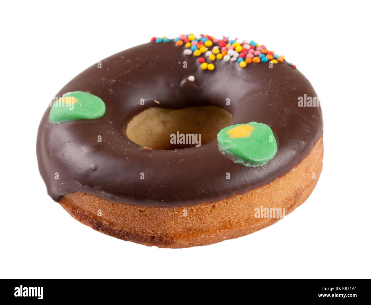 one glazed donut isolated on white background Stock Photo - Alamy