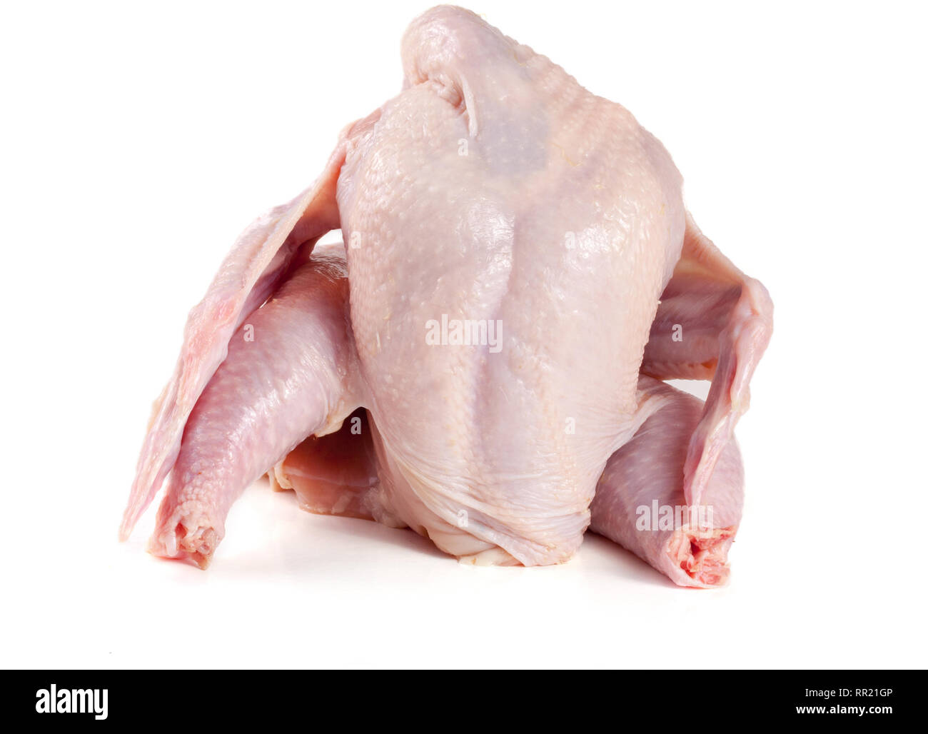raw chicken carcass isolated on white background Stock Photo Alamy