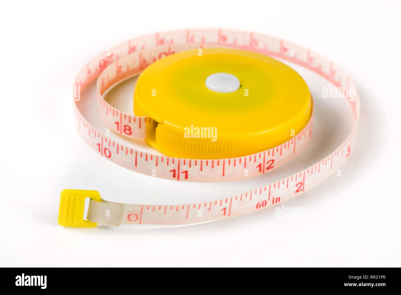 Tailors Tape Measure Over White Background Stock Photo 105252089