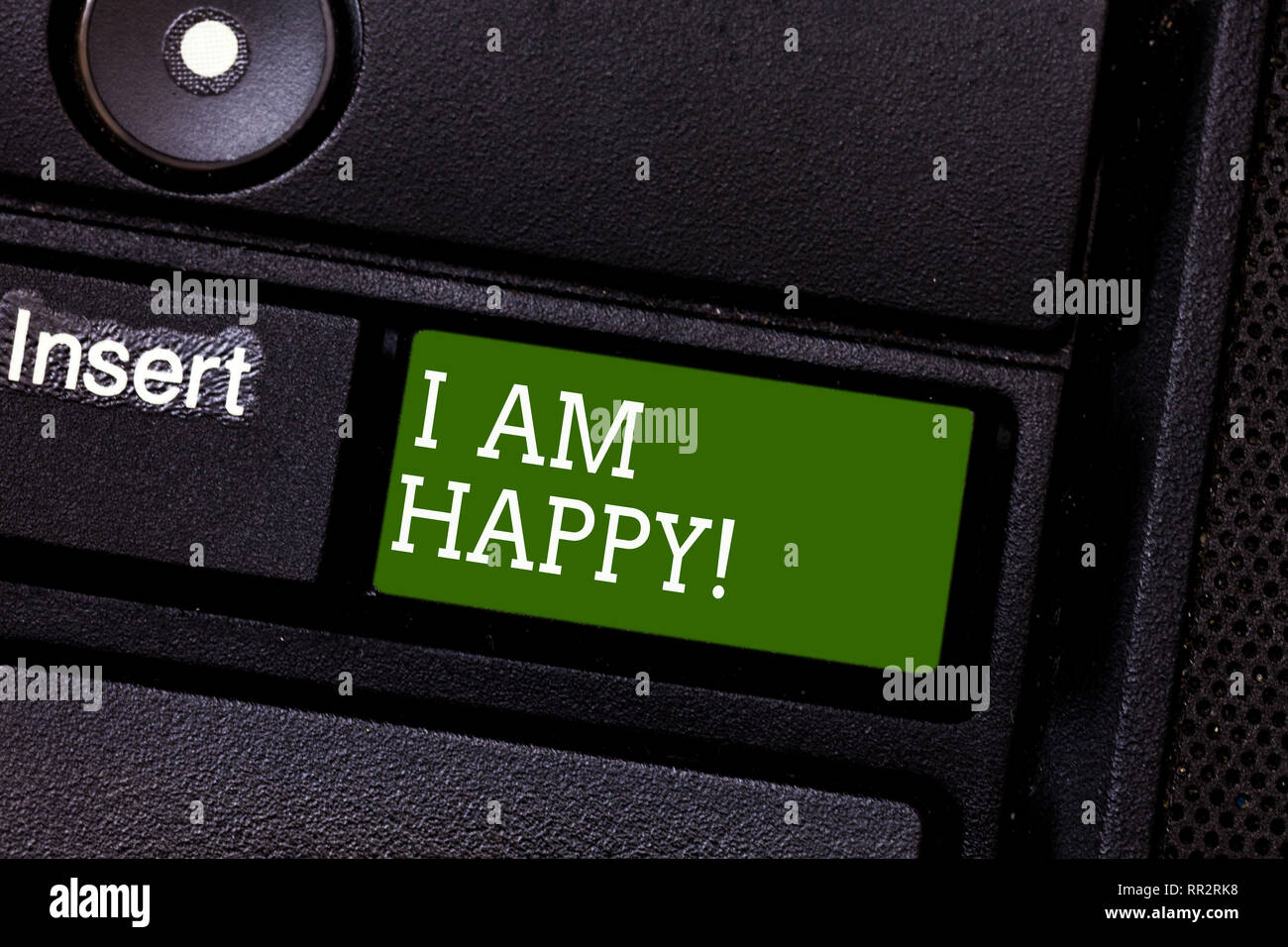 Handwriting Text I Am Happy Concept Meaning To Have A Fulfilled Life Full Of Love Good Job Happiness Keyboard Key Intention To Create Computer Messag Stock Photo Alamy