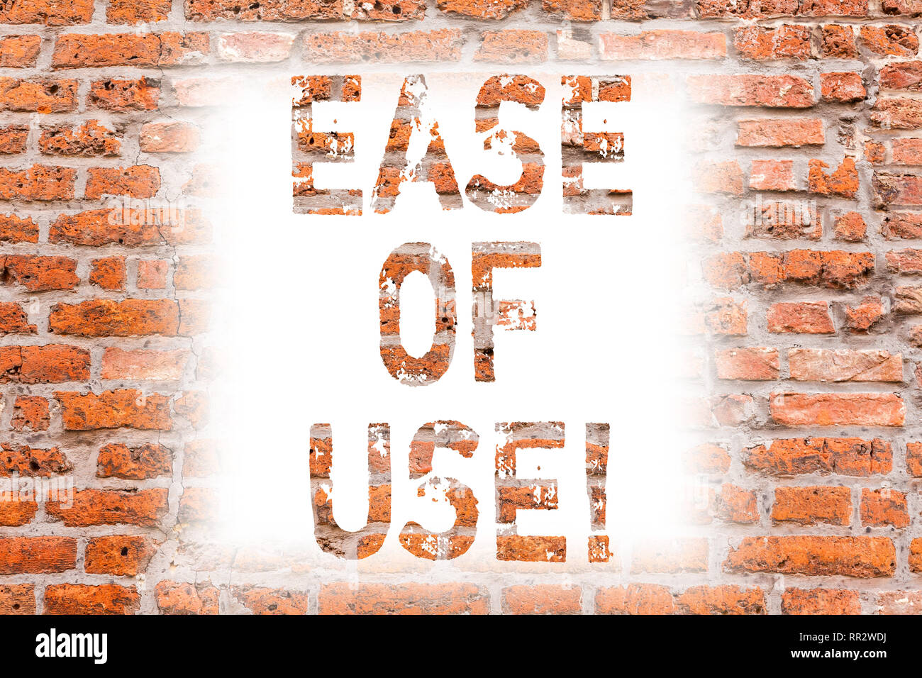 Text Sign Showing Ease Of Use Conceptual Photo User Friendly Easy To Operate Simple Technology For Everybody Brick Wall Art Like Graffiti Motivationa Stock Photo Alamy