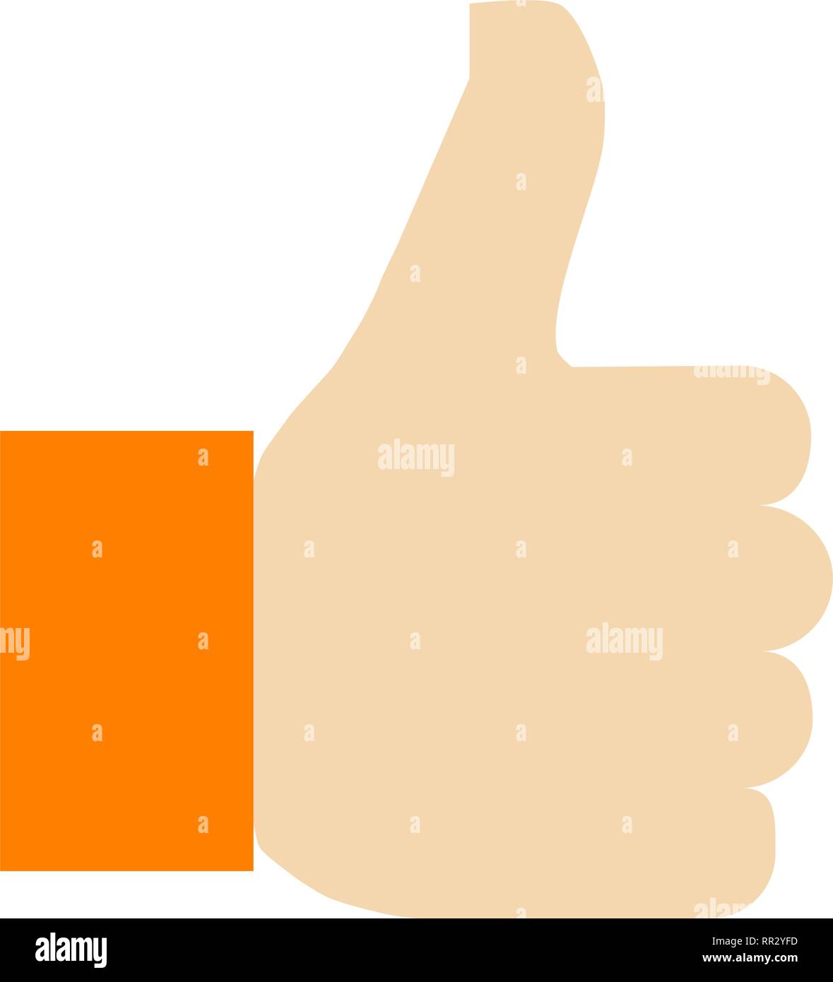 Like symbol icon - orange simple, isolated - vector illustration Stock Vector