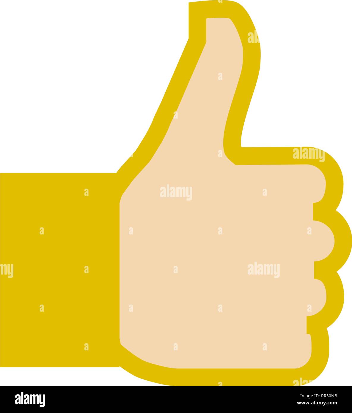 Like symbol icon - golden simple outline, isolated - vector ...