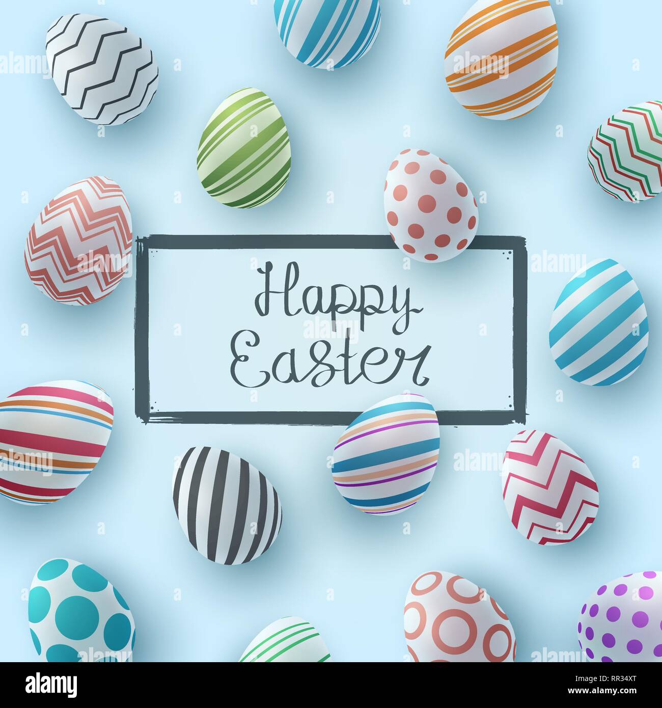 Happy easter. Realistic egg template. Stock Vector