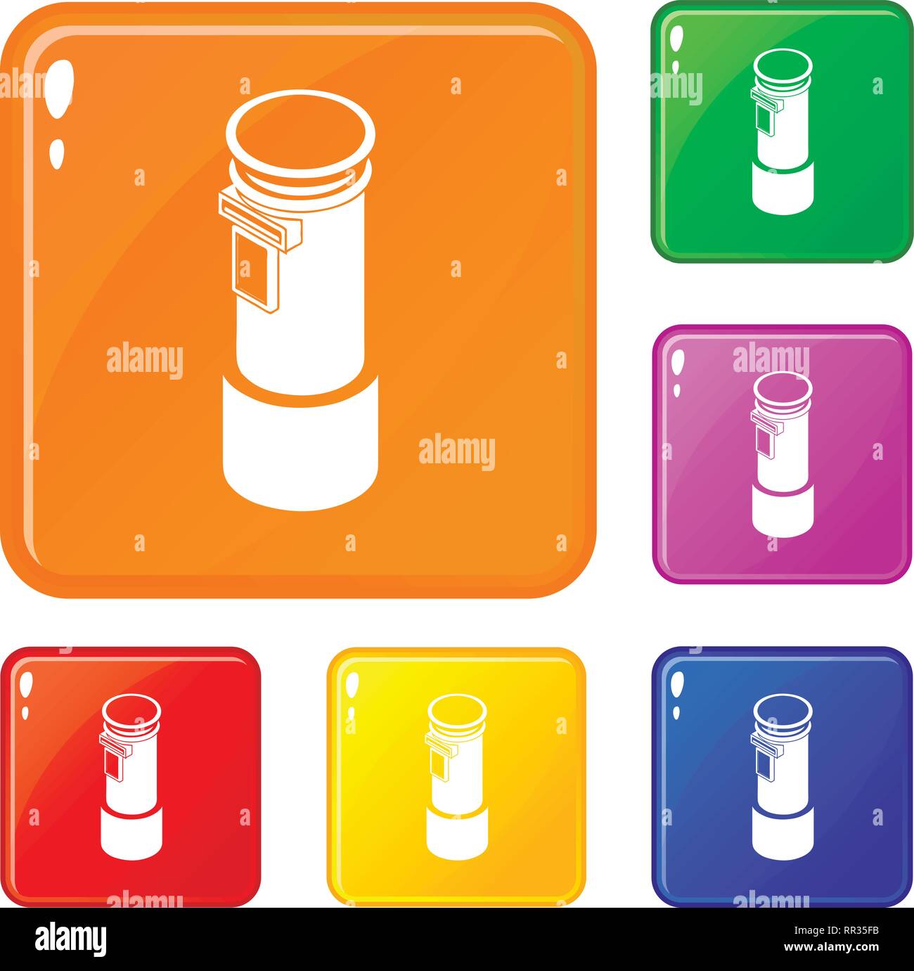 Postal pillar icons set vector color Stock Vector Image & Art - Alamy