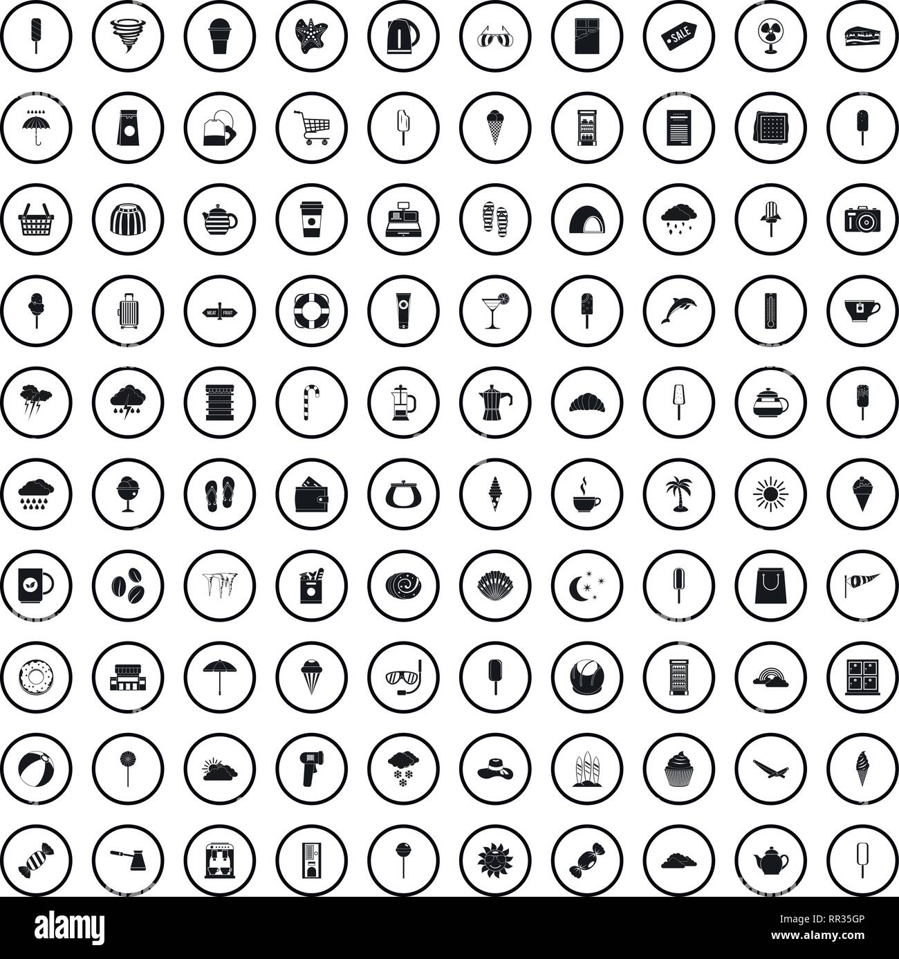 100 ice cream icons set, simple style Stock Vector Image & Art - Alamy