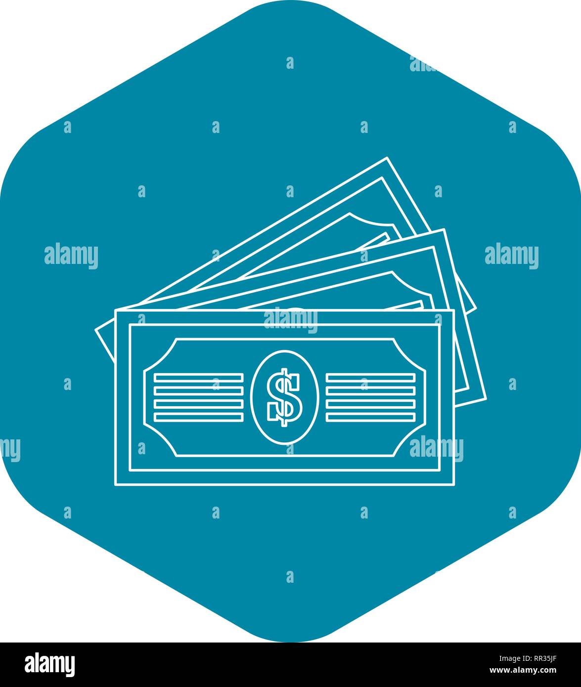 Three dollar bills icon, outline style Stock Vector Image & Art - Alamy