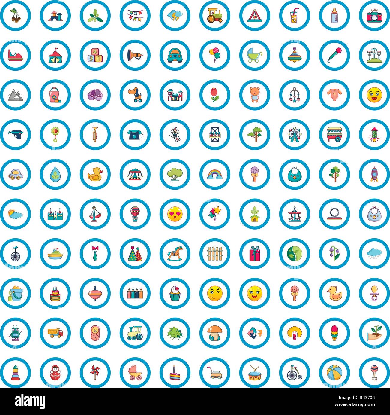100 childrens park icons set, cartoon style Stock Vector Image & Art ...