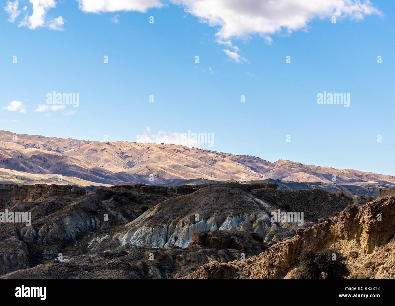 Mountainscape in Bannockburn, New Zealand Stock Photo
