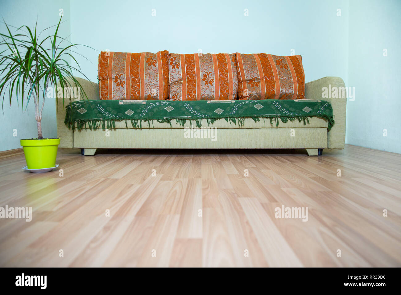 City Riga, Latvia. Sofa and pilows in living room. Urban home design photo.  2019 Stock Photo - Alamy