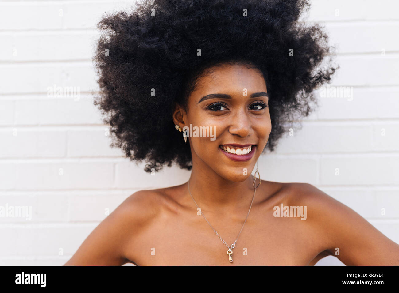 Happy African American Woman Smiling Beautiful Young Female