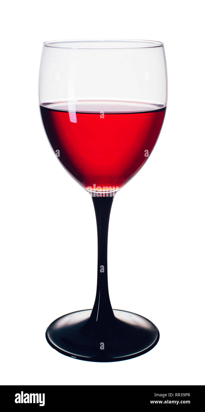 glass of red wine on a white isolated background Stock Photo - Alamy