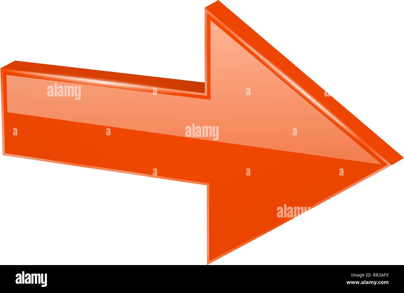 Orange 3d arrow Stock Vector
