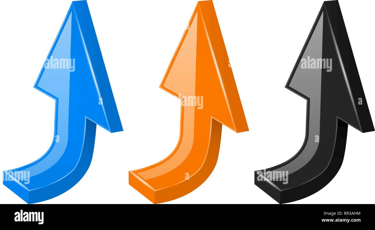 Colored arrows. Shiny 3d UP web icons Stock Vector Image & Art - Alamy