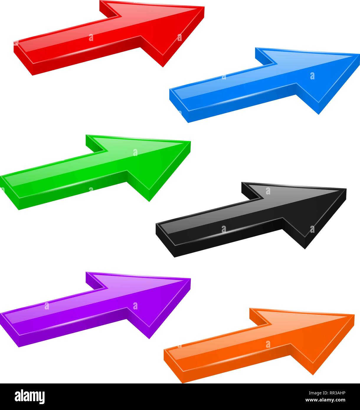 Colored 3d arrows Stock Vector