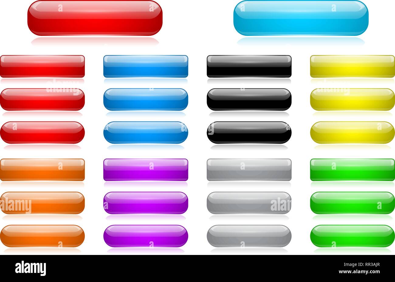 Colored 3d glass buttons Stock Vector