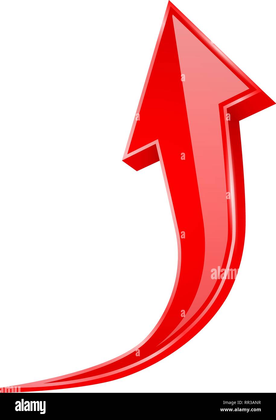Red UP arrow. Shiny bent web sign Stock Vector Image & Art Alamy