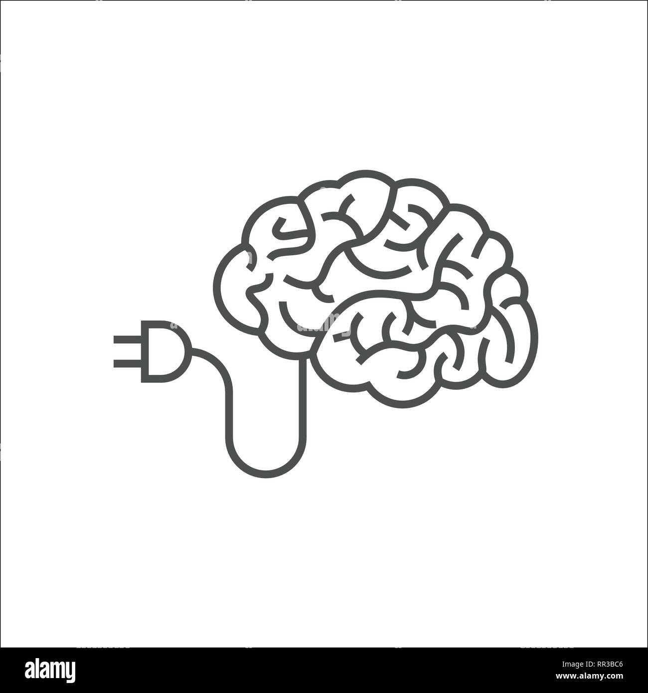 Brain Logo silhouette design vector template. AI and Think idea concept. Brainstorm power thinking brain Logotype icon Logo. EPS 10 Stock Vector
