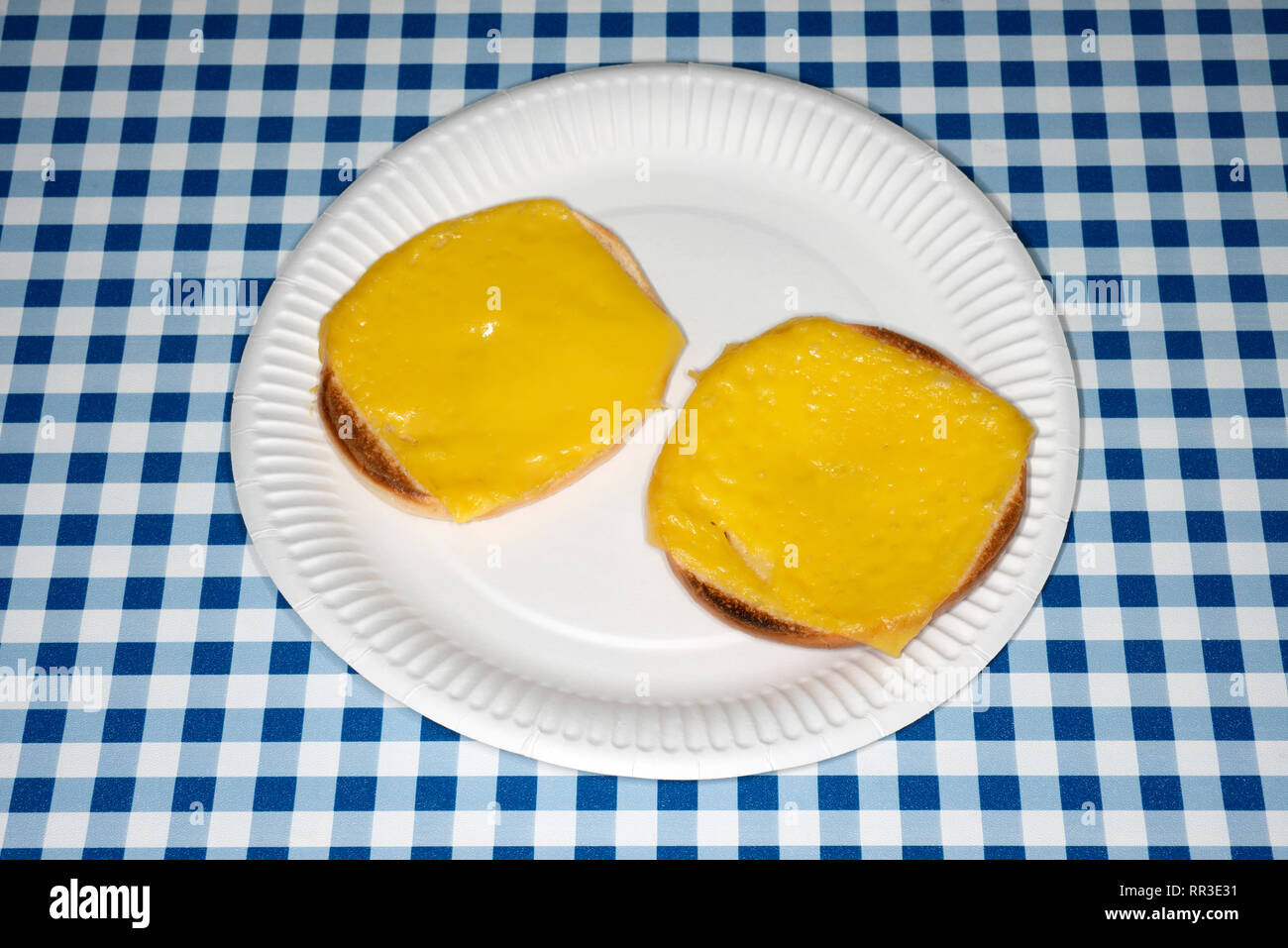 Violife dairy free slices toasted on a bread roll Stock Photo