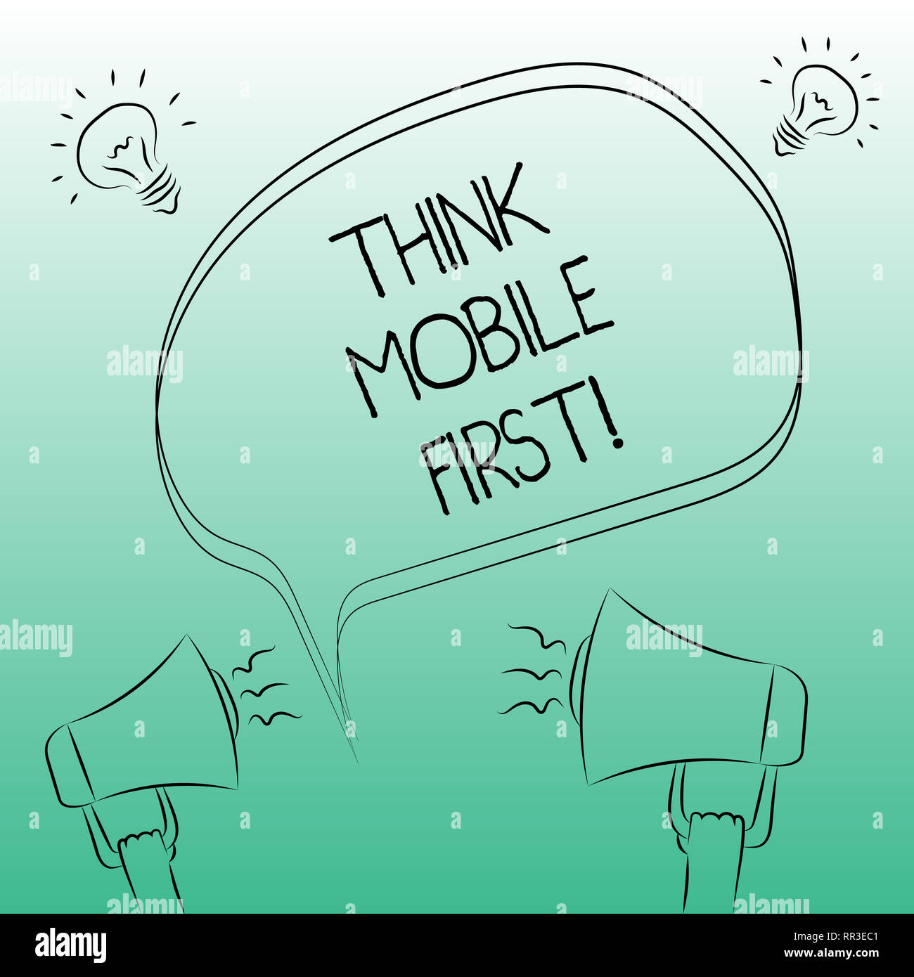 Handwriting text writing Think Mobile First. Concept meaning designing ...
