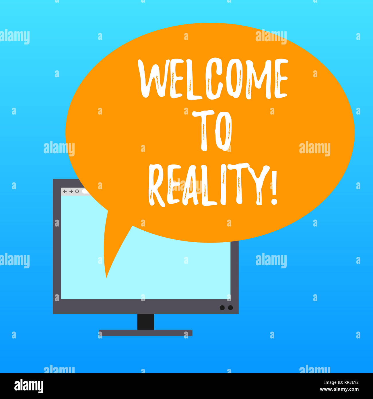 Handwriting Text Writing Welcome To Reality Concept Meaning State Things They Actually Exist As Opposed Idealistic Mounted Computer Monitor Blank Scr Stock Photo Alamy