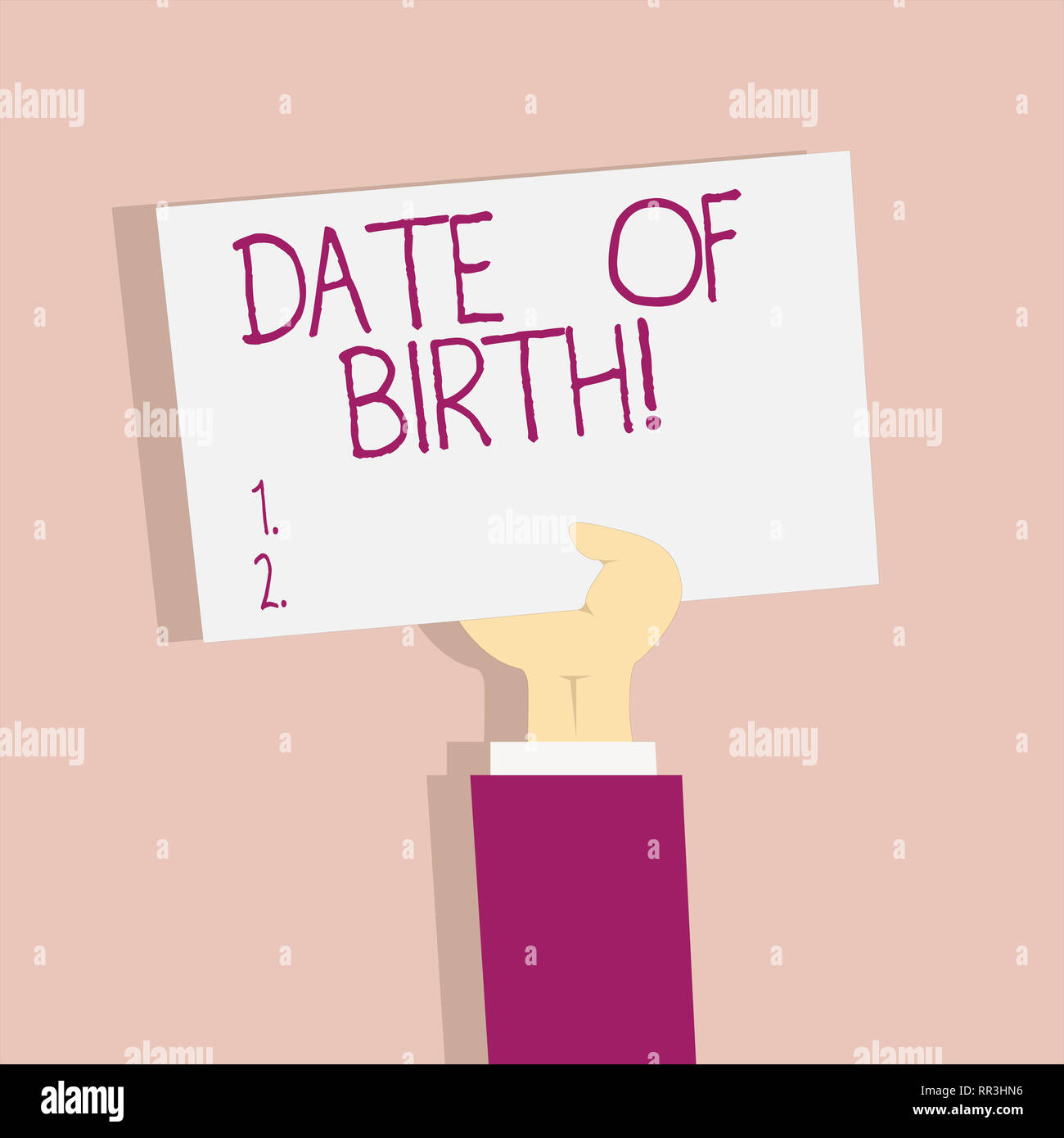Text Sign Showing Date Of Birth Conceptual Photo Day When Someone Is Born New Baby Coming Pregnant Lady Stock Photo Alamy