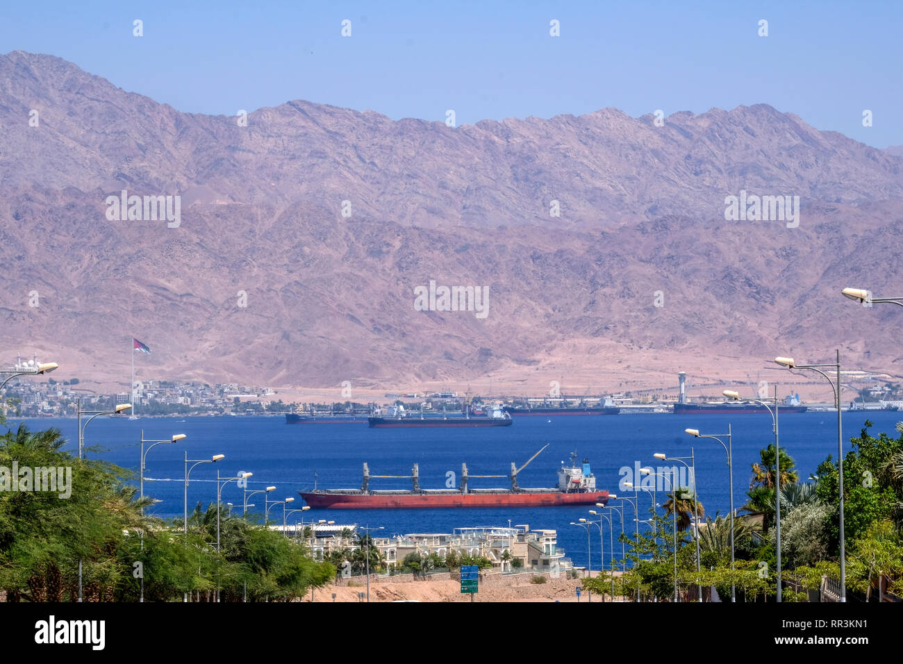 Panoramic view of the Bay of Eilat, Israel Stock Photo