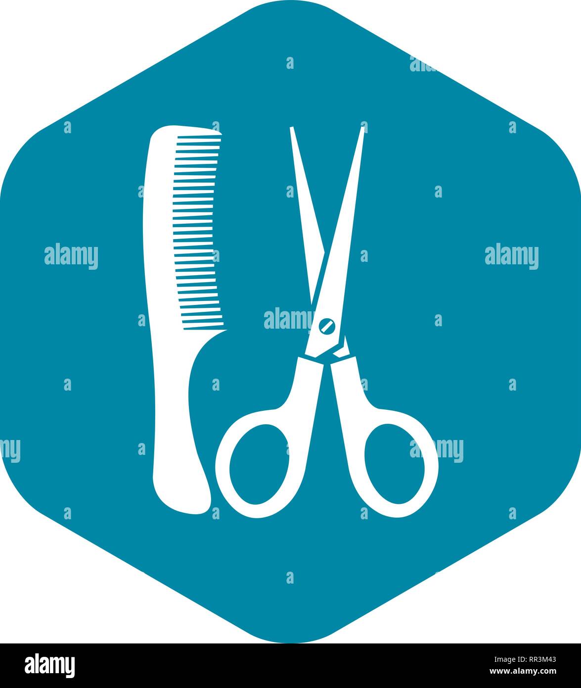 Scissors and comb icon, simple style Stock Vector Image & Art Alamy
