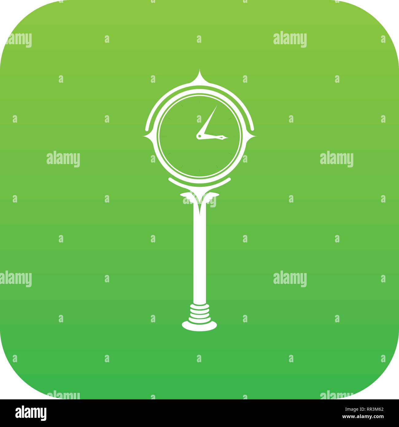 Station clock icon green vector Stock Vector Image & Art Alamy