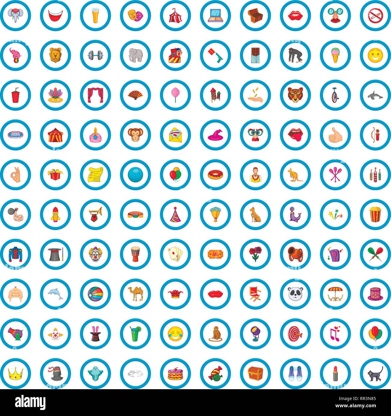 100 circus icons set, cartoon style Stock Vector Image & Art - Alamy