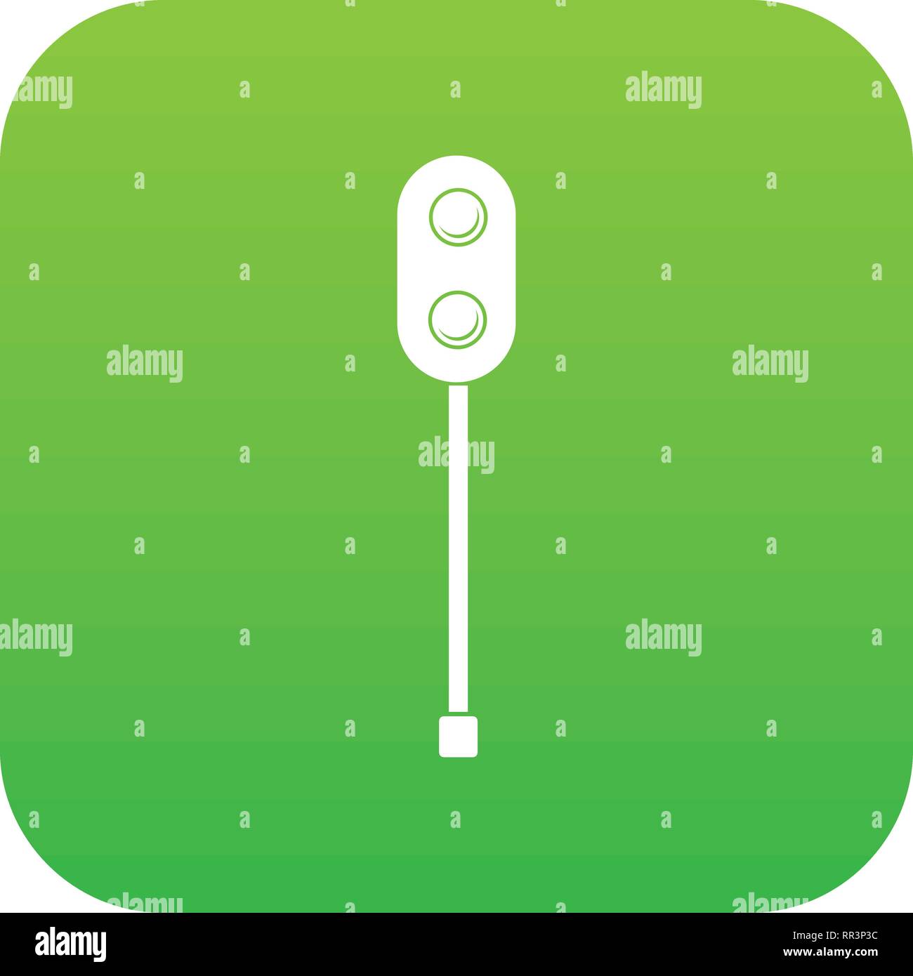 Rail traffic for trains icon green vector Stock Vector