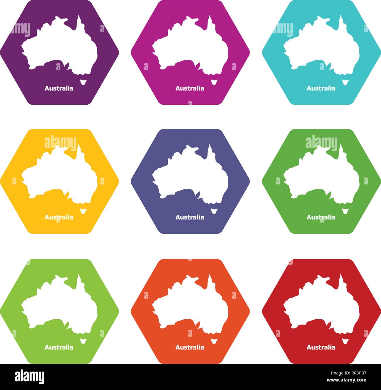 Australia map icons set 9 vector Stock Vector Image & Art - Alamy