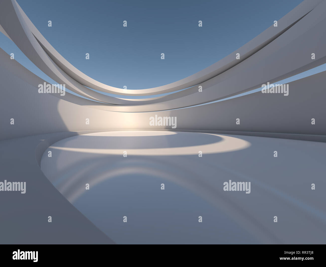 Abstract modern architecture background, empty open space interior. 3D ...