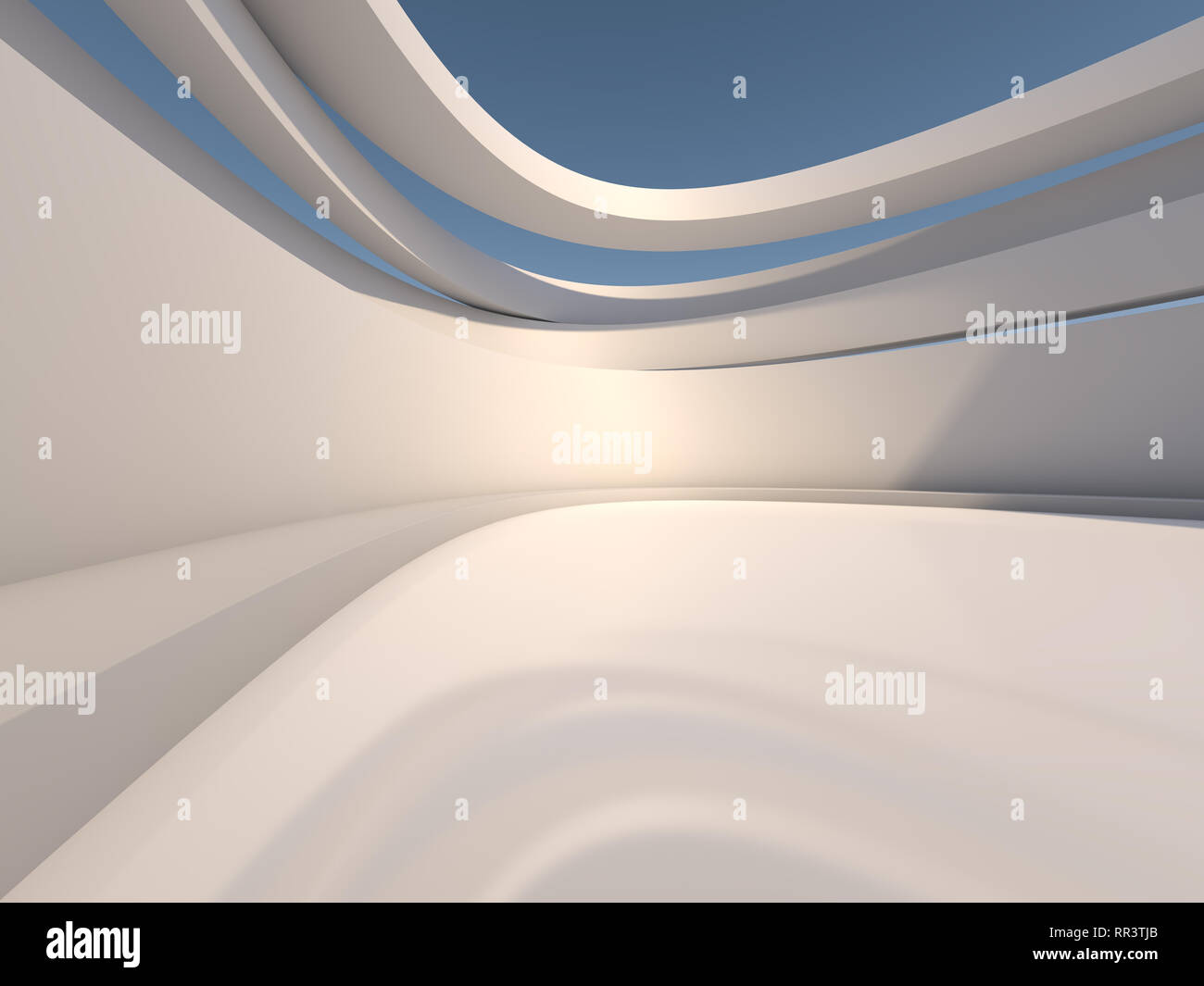 Abstract modern architecture background, empty open space interior. 3D ...