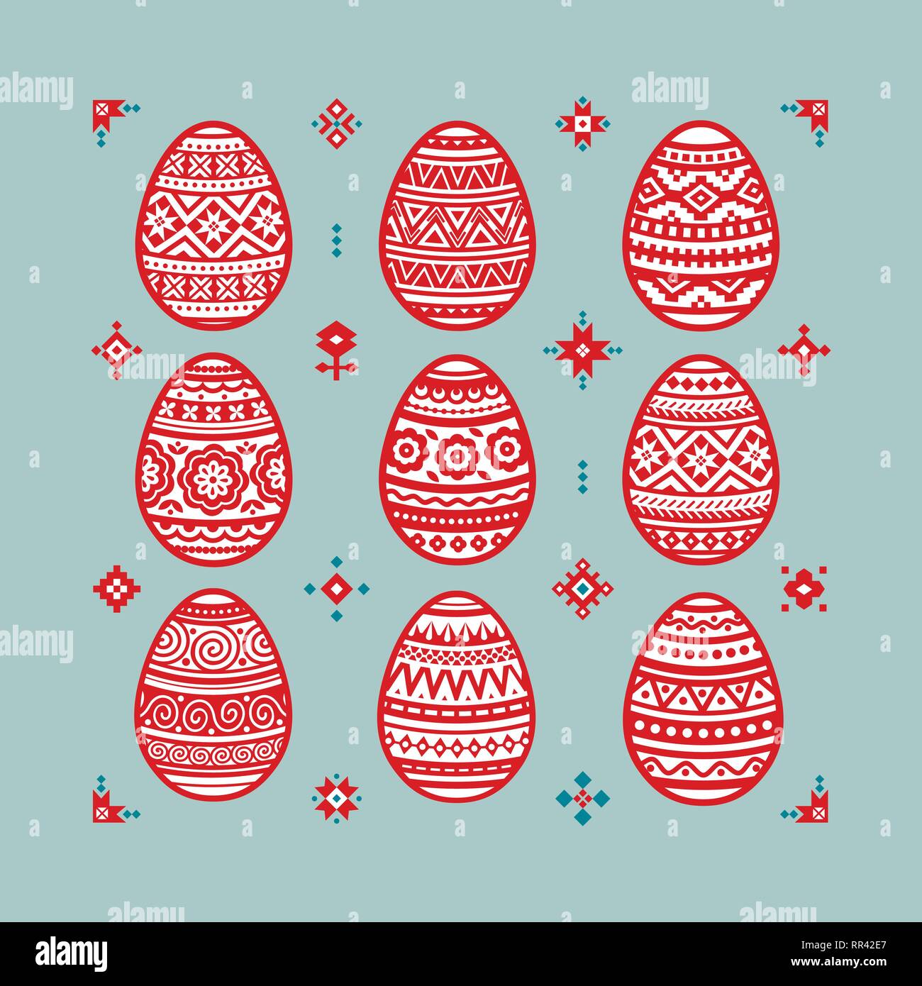 Easter eggs set isolated Stock Vector Images Alamy