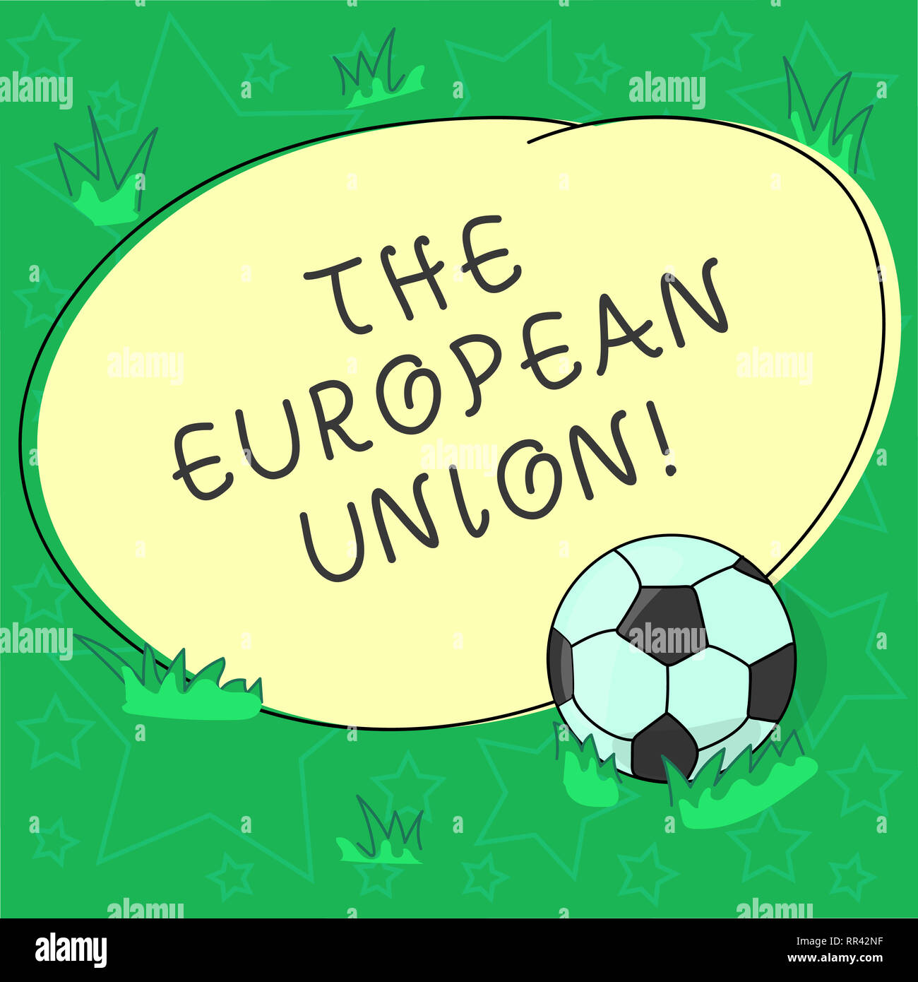 Handwriting text The European Union. Concept meaning EU to which the