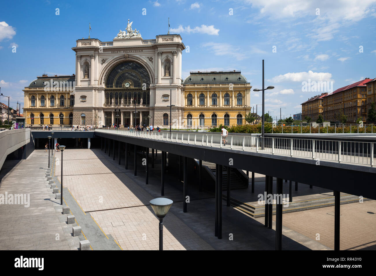 Hungary, Budapest, Keleti Railway Station, eclectic style 19th century building, city landmark Stock Photo